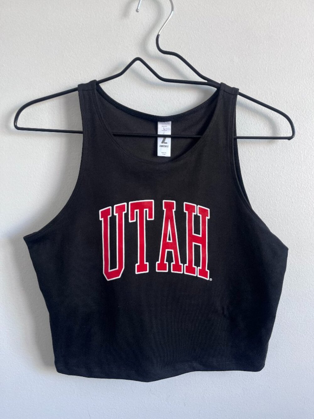ZooZatz University of Utah Cropped Tank Top Black Red Women’s Large